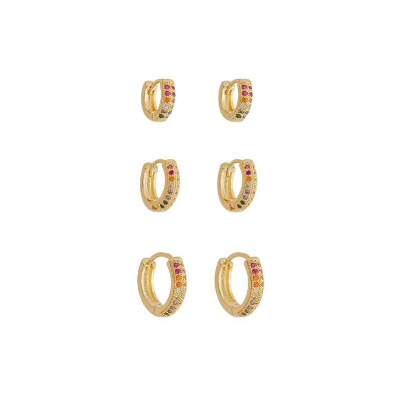 Trio Argolas Colors Ouro