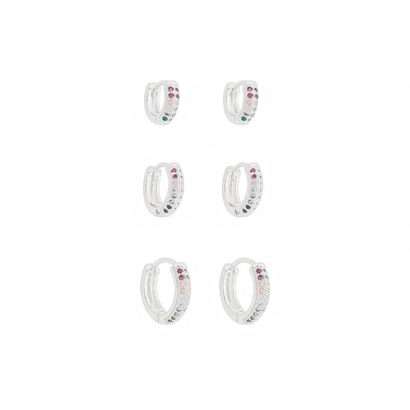 Trio Argolas Colors Prata