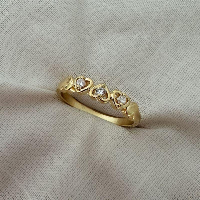 Anel Ligações Corações Ouro - TAM 14