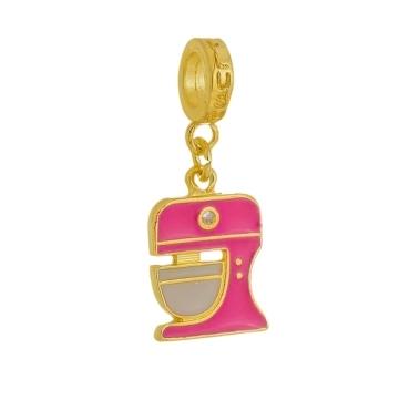 Berloque Batedeira Pink Dourado Plush