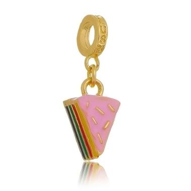 Berloque Bolo Arco-íris Dourado Plush