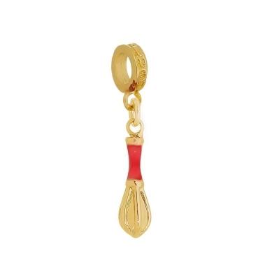Berloque Fouet Vermelho Dourado Plush