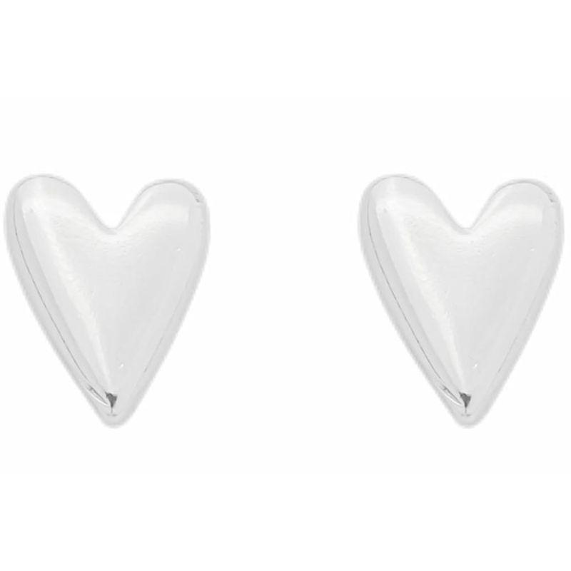 Brinco Coração Slim Liso G Prata