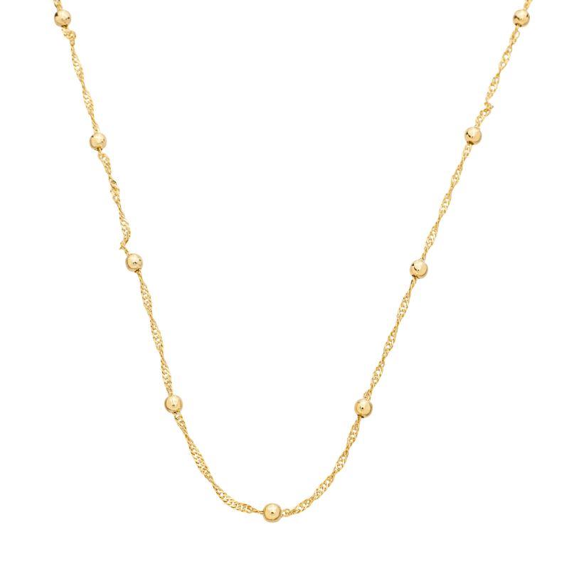 Colar Bolinhas Corrente Singapura Ouro