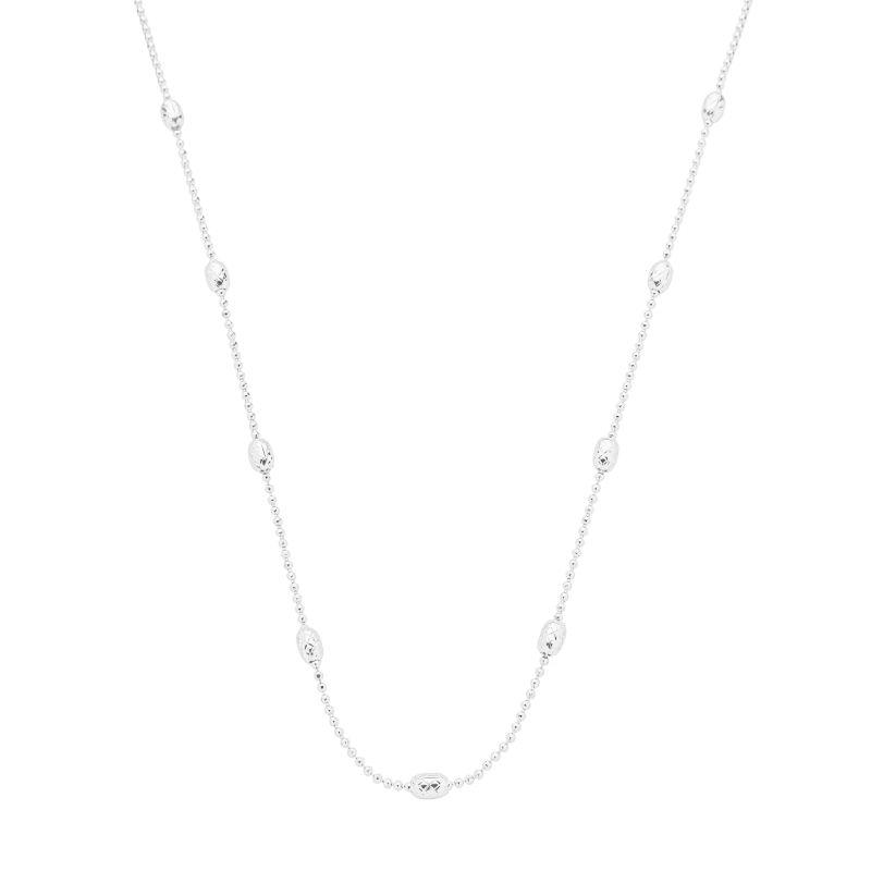 Colar Esferas Alongadas Prata