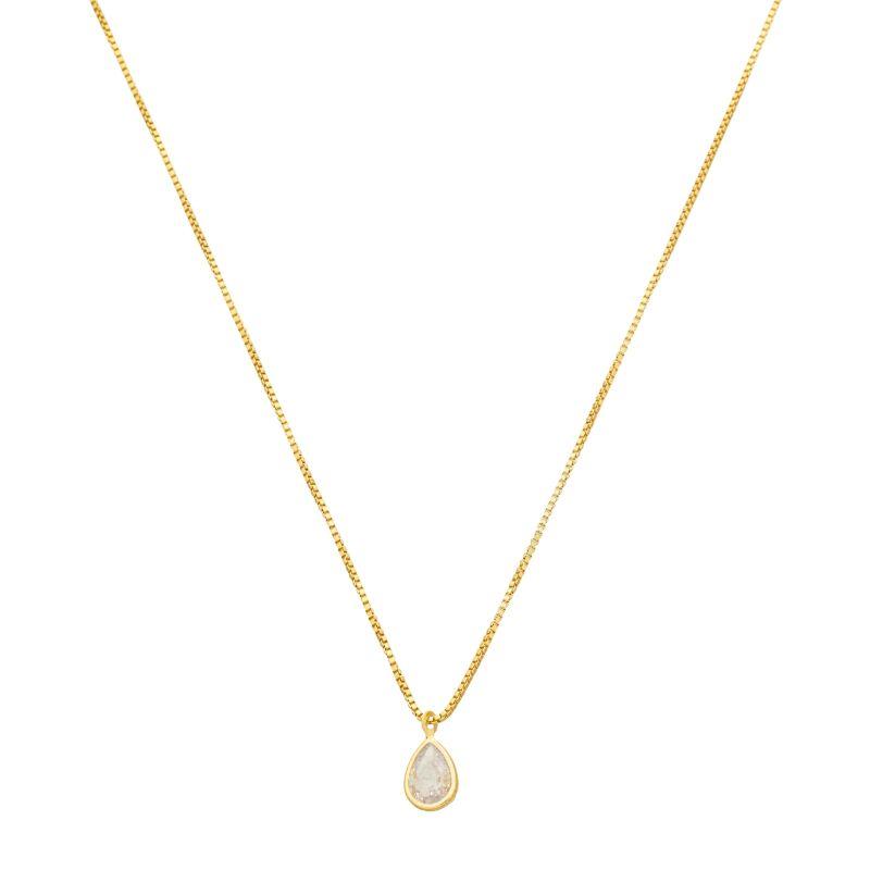 Colar Gota Cristal Ouro