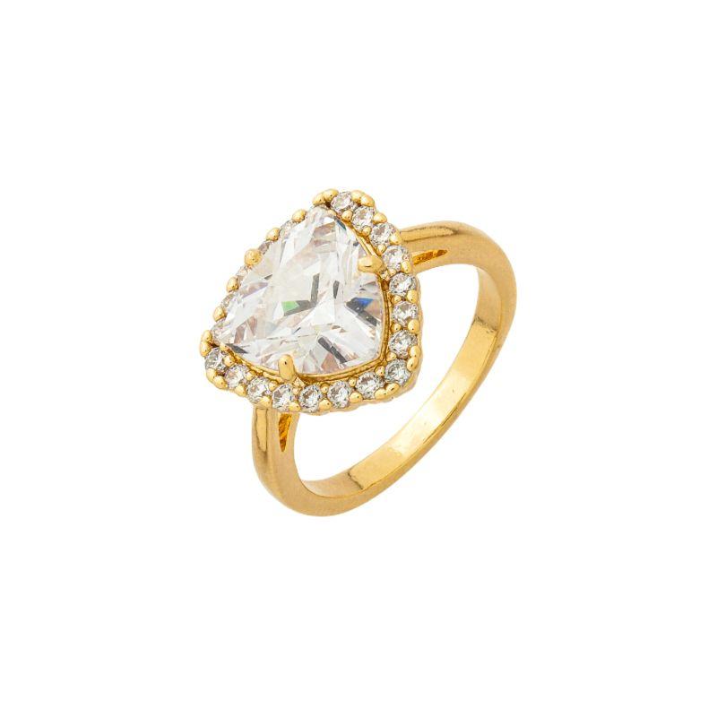 Anel Coração Glam Ouro