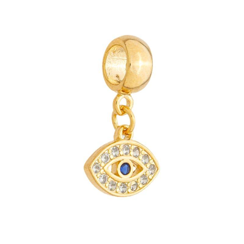 Berloque Olho Grego Zircônias Ouro
