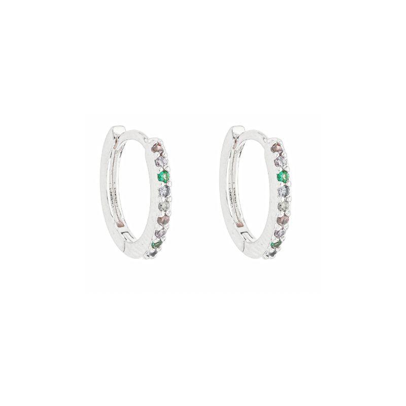 Brinco Argola G Colorida Prata