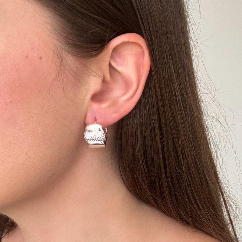 Brinco Argola Larga Zircônias Prata