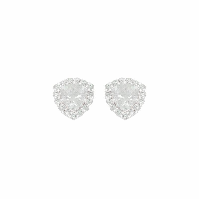 Brinco Coração Glam Prata