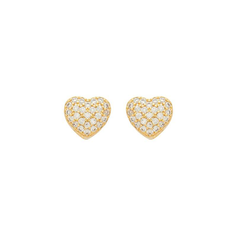 Brinco Mini Coração Brilho Ouro