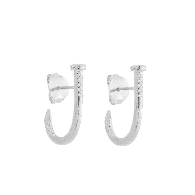 Brinco Prego Anzol Prata