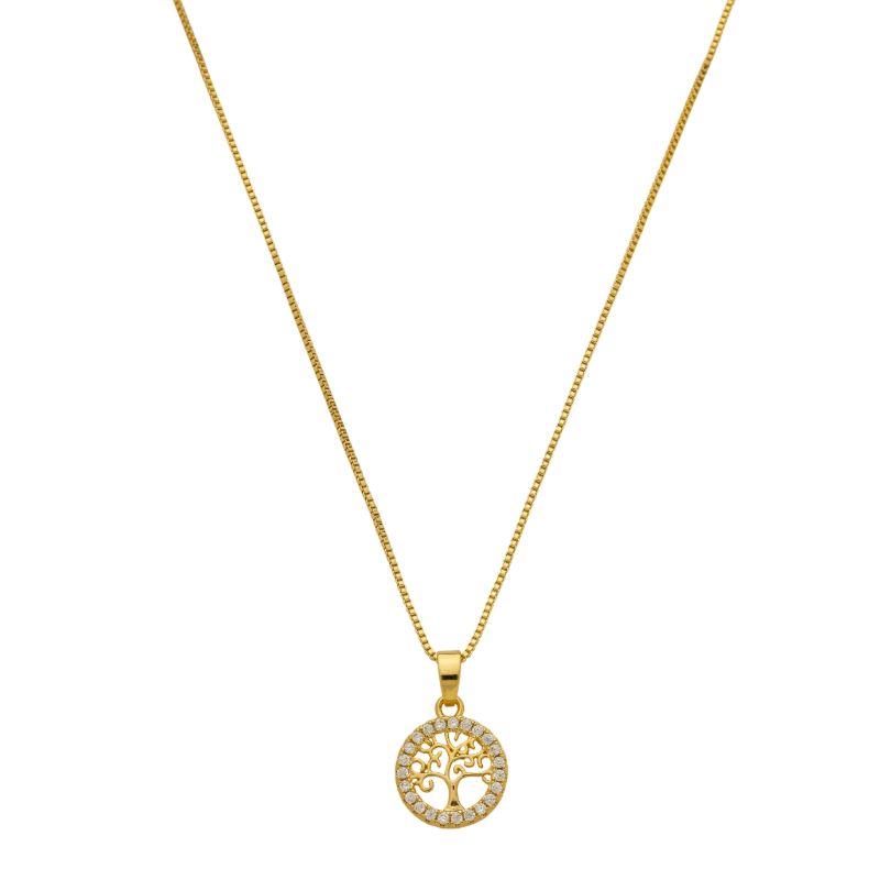 Colar Árvore da Vida Cravejado Ouro