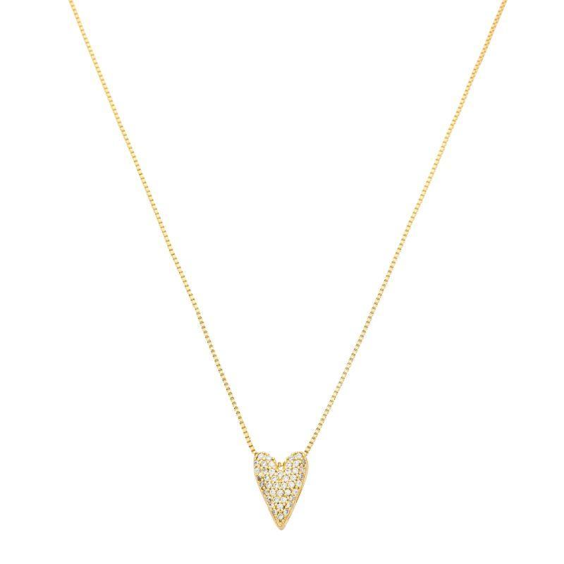 Colar Coração Assimétrico Ouro