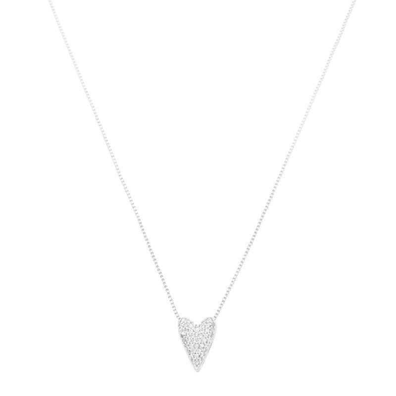 Colar Coração Assimétrico Prata