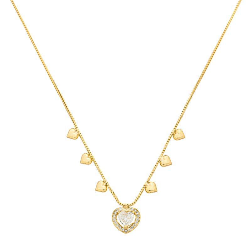 Colar Coração Lapidado Ouro