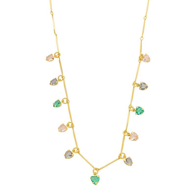 Colar Corações Candy Colors Ouro