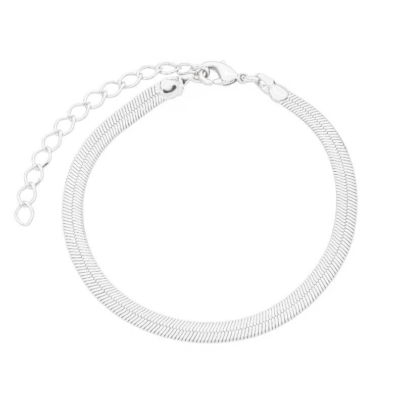 Pulseira Fita 4mm Clássica Prata