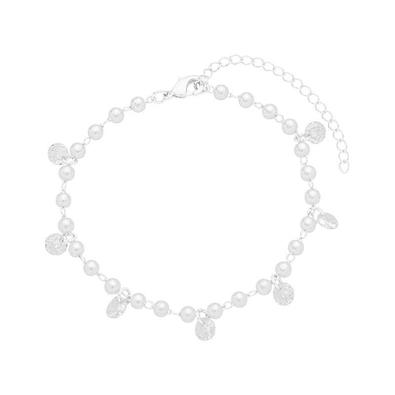 Pulseira Mini Pérolas e Cristais Prata