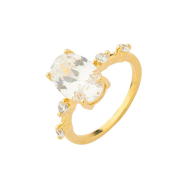 Anel Pedra Oval Ouro