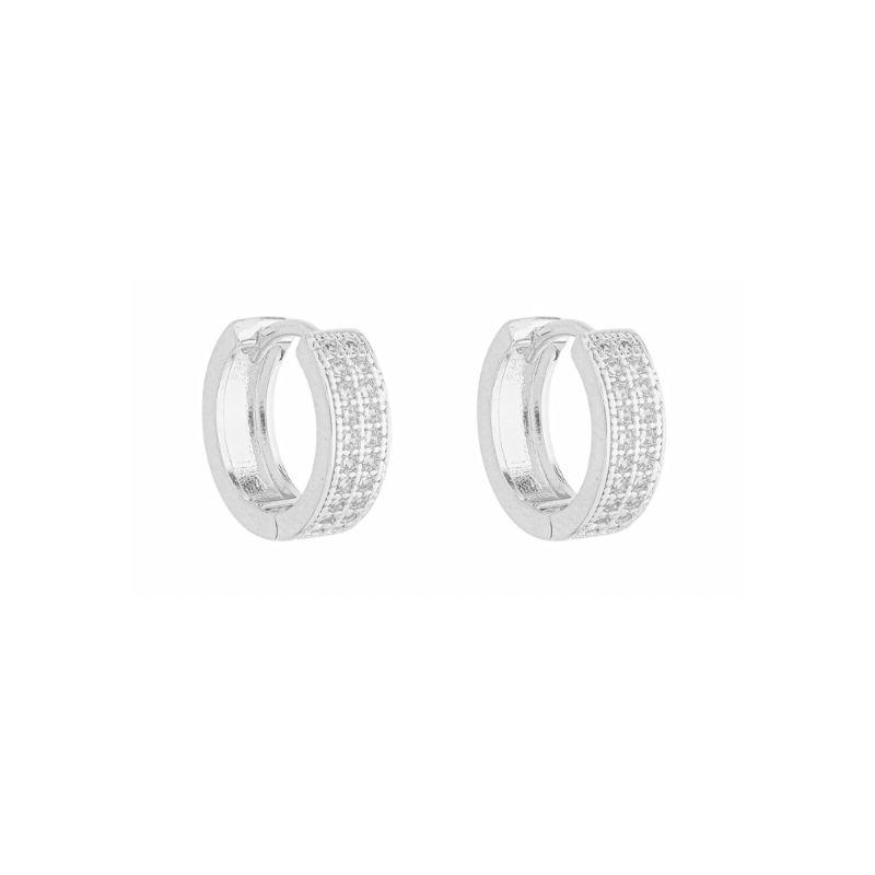 Brinco Argola Multicravejada G Prata