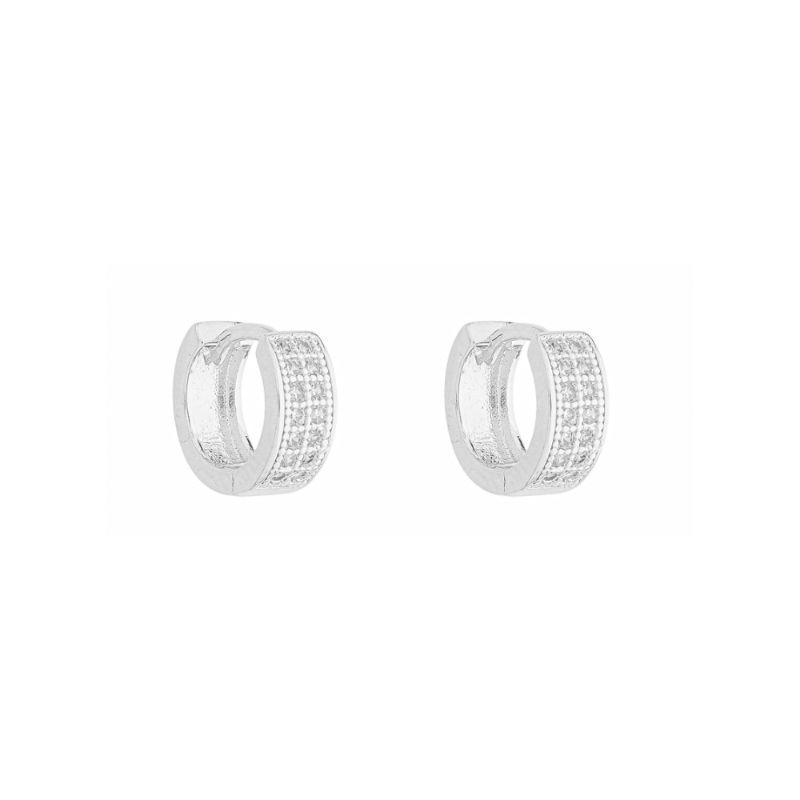 Brinco Argola Multicravejada M Prata