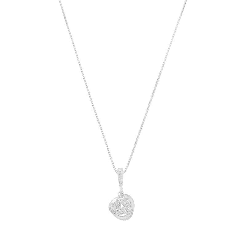 Colar Nozinho Zircônias Prata