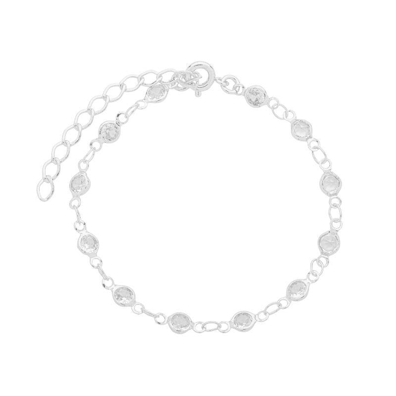 Pulseira Cristais Clássico Prata