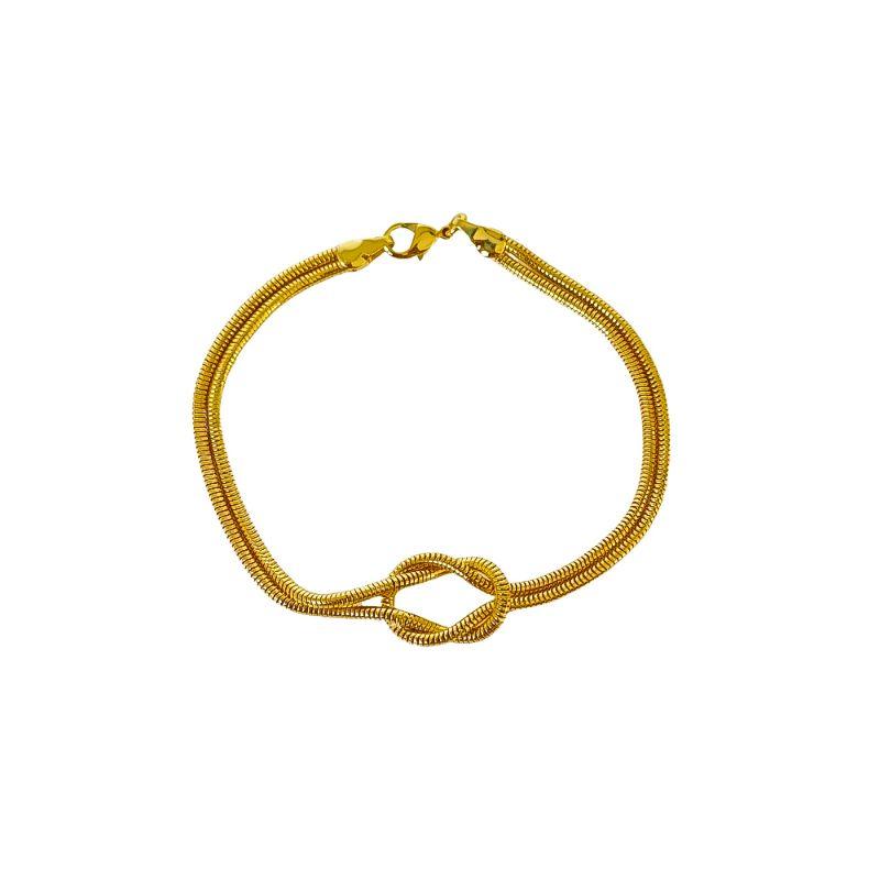 Pulseira de Nó Dois Fios Ouro