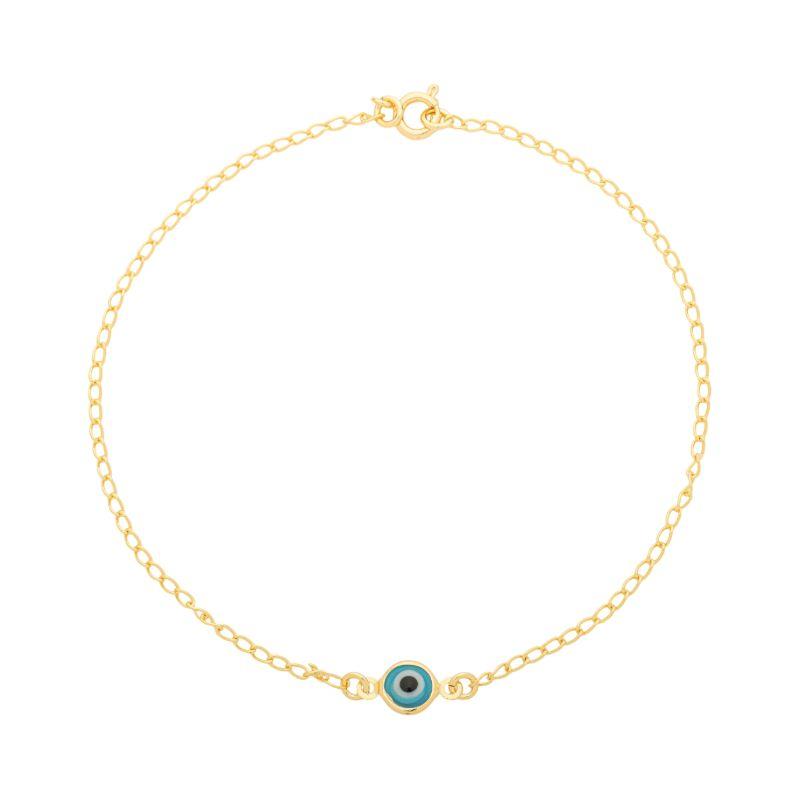 Tornozeleira Olho Grego Único Ouro