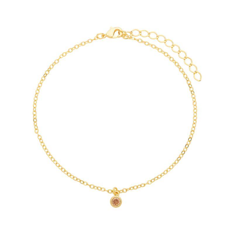 Tornozeleira Pingente Laranja Ouro