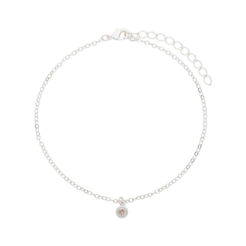 Tornozeleira Pingente Laranja Prata