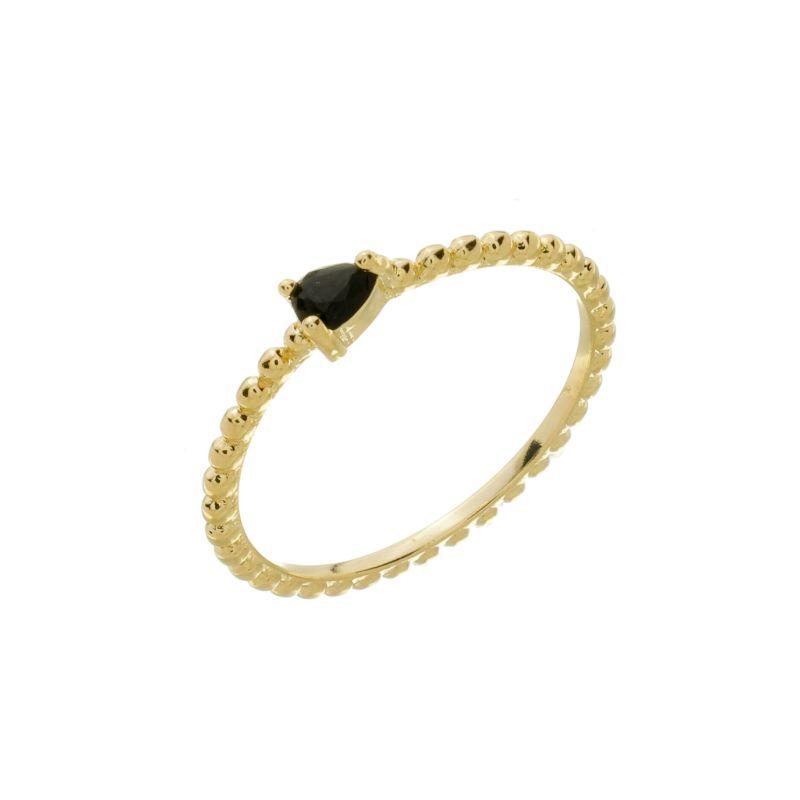 Anel Triângulo Black Ouro
