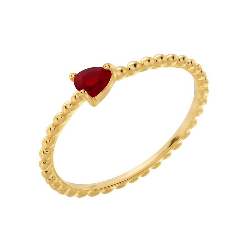 Anel Triângulo Vermelho Ouro