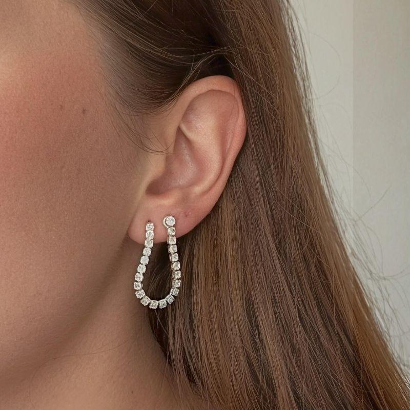 Brinco Corrente Riviera Cristal Prata