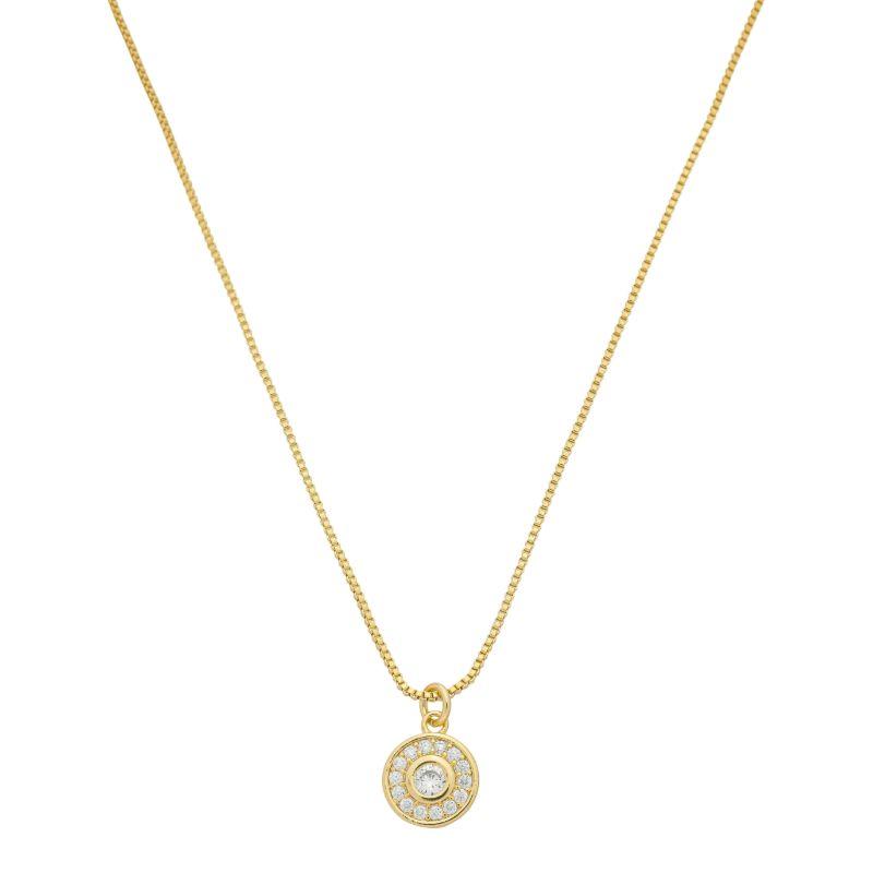 Colar Círculo Cravejado Ouro