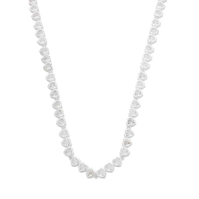 Colar Riviera Coração 3 Pontas Prata