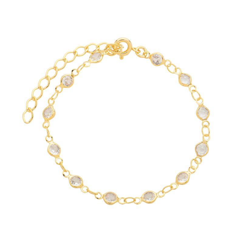 Pulseira Cristais Clássico Ouro