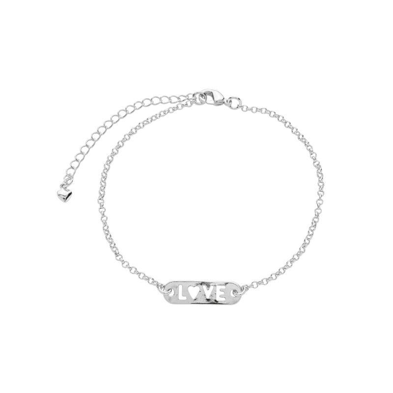 Pulseira Placa Love Prata