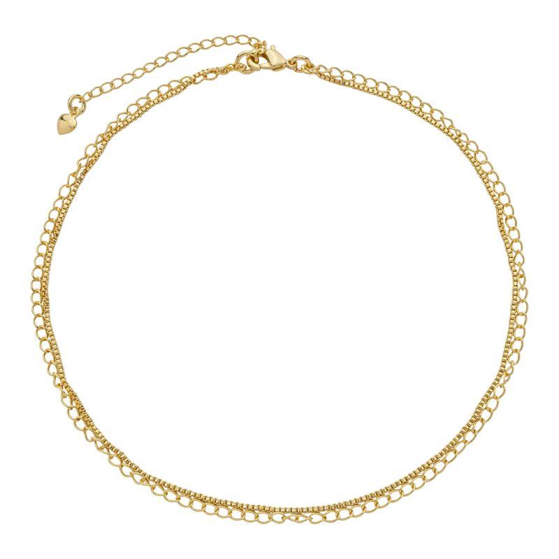 Tornozeleira Dupla Corrente Ouro