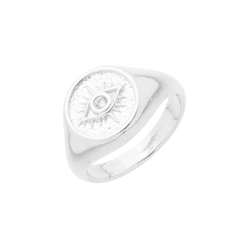 Anel Dedinho Olho Grego Prata