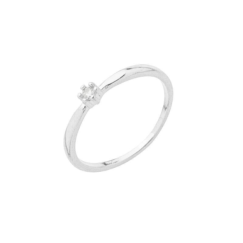 Anel Mini Solitário Prata