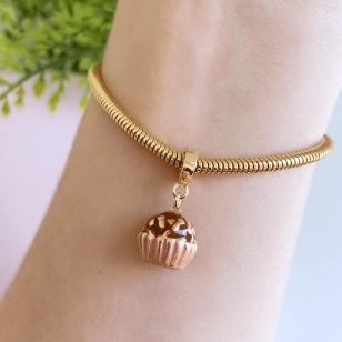 Berloque Brigadeiro Rosa Dourado Plush