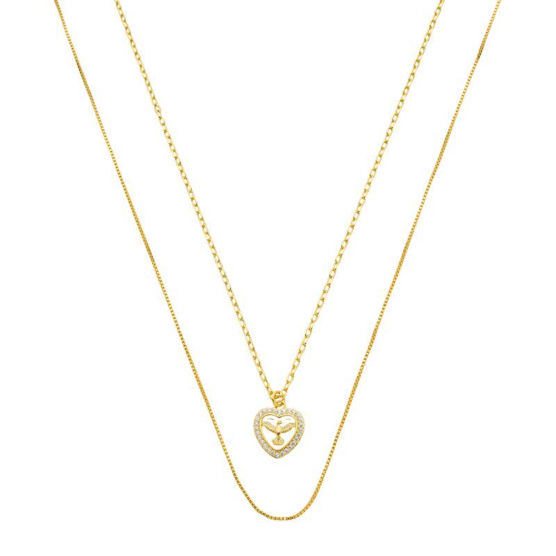 Colar Duplo Espírito Santo Ouro