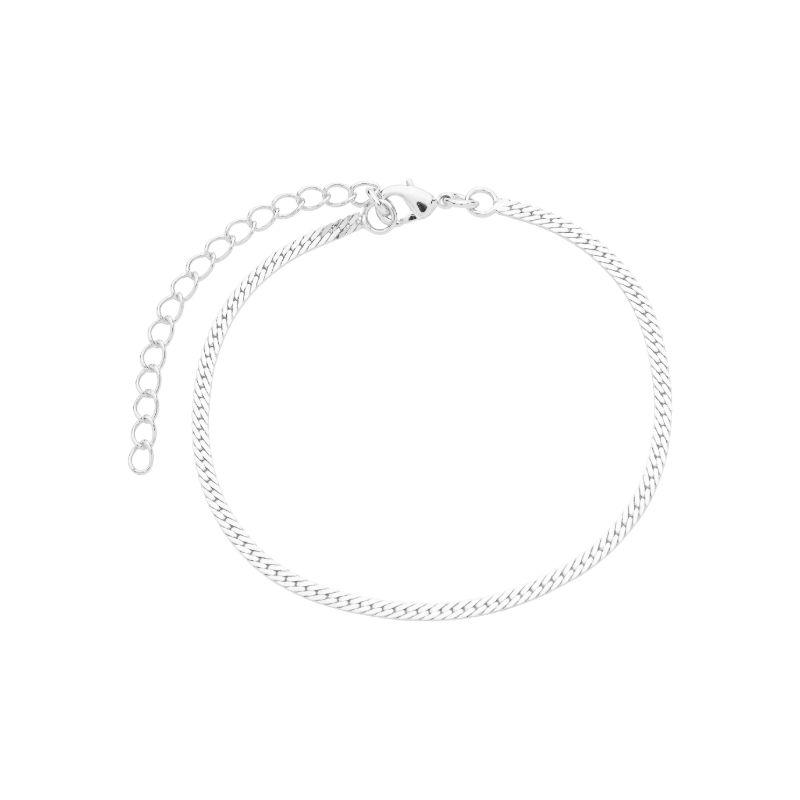 Pulseira Fita Fina Laminada Prata