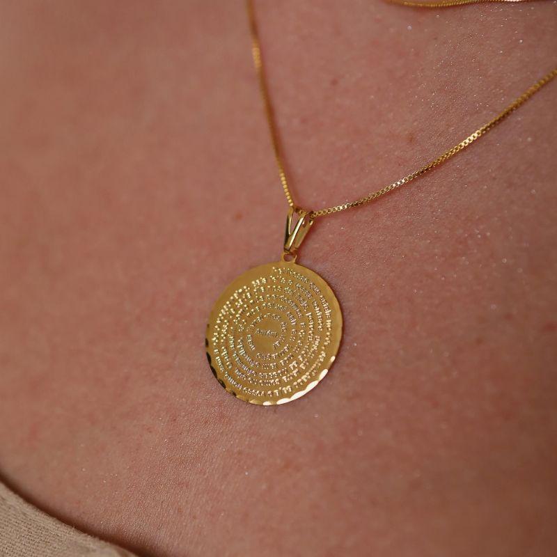 Colar Medalha Pai Nosso Ouro