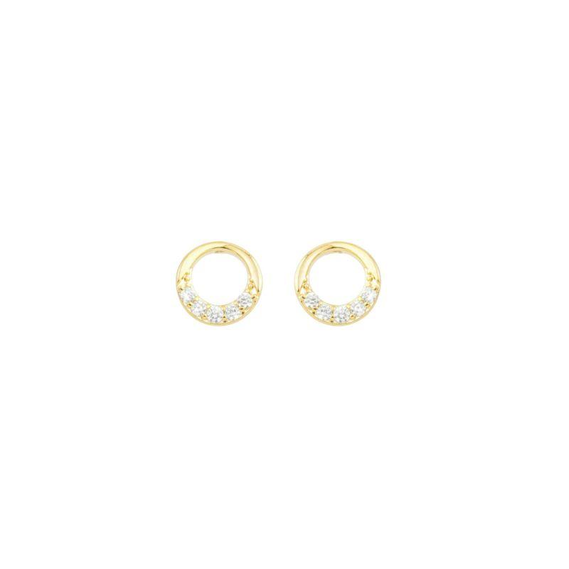 Brinco Cristal Circular Ouro