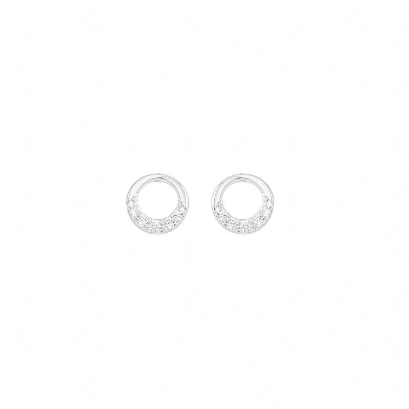 Brinco Cristal Circular Prata