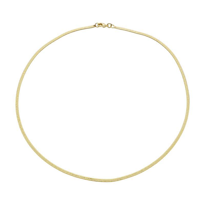 Colar Fita Laminada Fina 40 CM Ouro